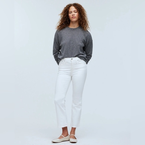 Madewell white mid-rise kick out jeans - Picture 2 of 12